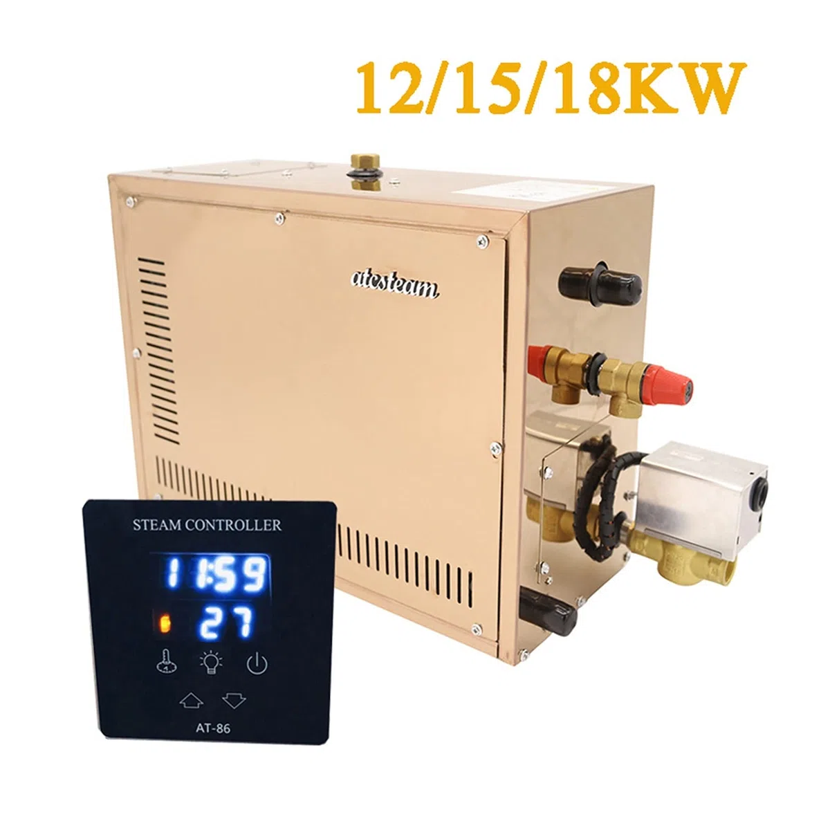 Elektryczny piec do sauny, 12 kW, 15, 18 automatyczna stal nierdzewna Generator parowy Automatyczne odkoszenie sauny Room Maszyna do kąpieli parowej pokoju Digital Cyfrowy(12kw)