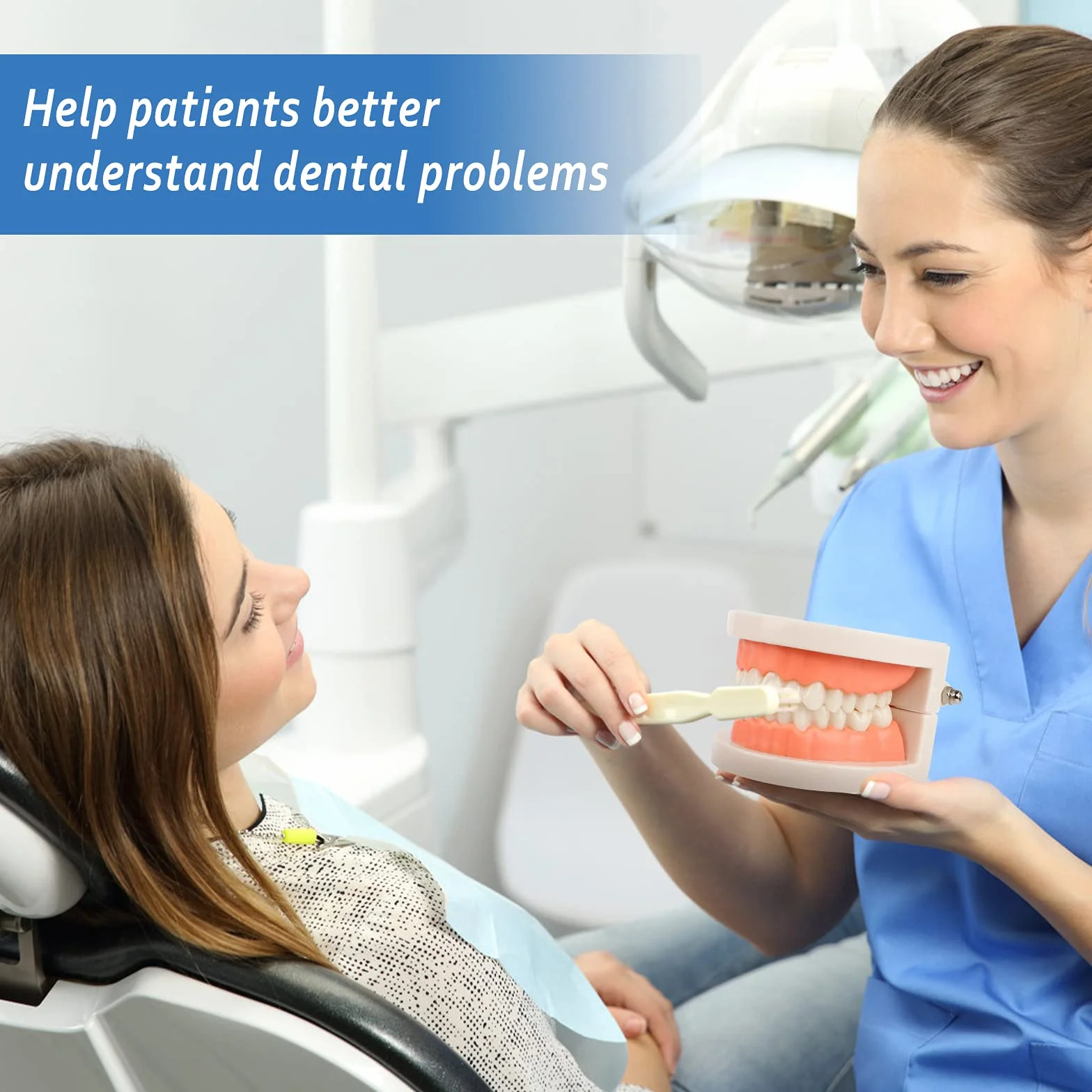 Model demonstracyjny zębów, model zębów, model zębów, model dentystyczny, anatomiczny model zębów do nauczania zębów lub pielęgnacji jamy ustnej, 2 szt
