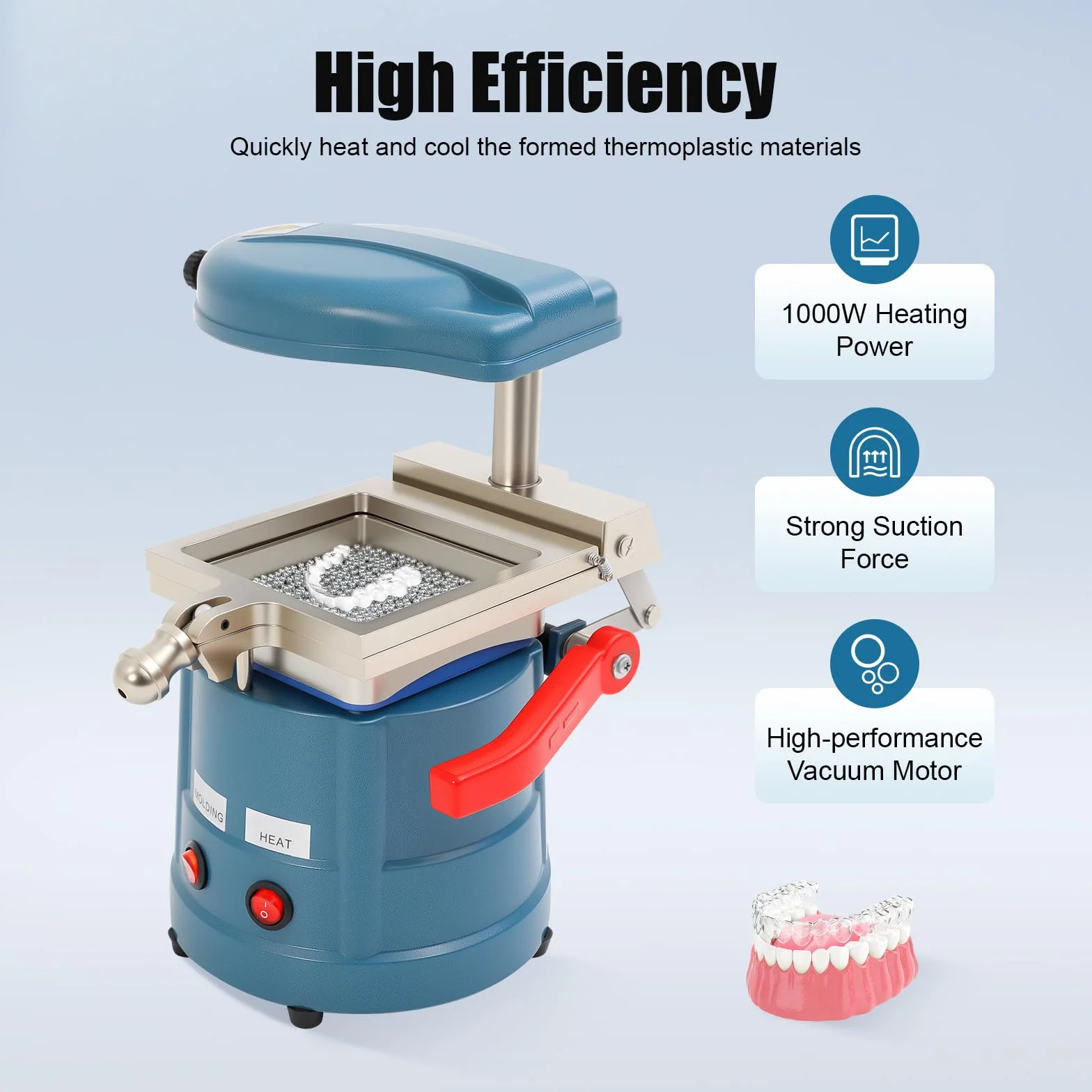Dental Vacuum Forming Machine, laboratoryjne laboratorium dentystyczne, urządzenie do formowania próżniowego, urządzenie do głębokiego tłoczenia, regulowany materiał do dużych obciążeń, 1000 W