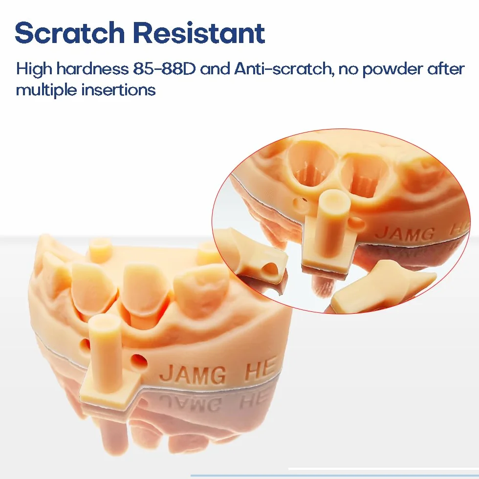 JAMG HE Żywica do drukarki 3D Dental Pro, model z żywicą tyczną, modelem korony i mostka, modelem ortodontycznym, modelem implantu itp. (Water Washable, Light Grey, 500g)